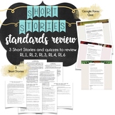Middle School Short Stories & Quizzes to Review Standards 