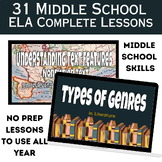 Middle School Skills No Prep ELA Digital Lessons & Activities