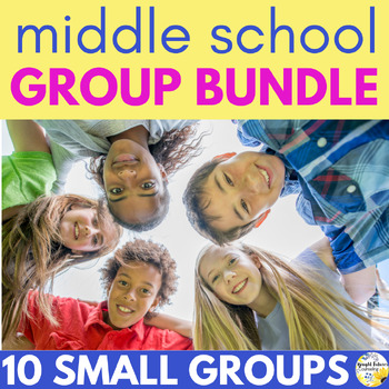Preview of Middle School Small Group BUNDLE 6th - 8th Grade ASCA & CASEL Aligned Counseling