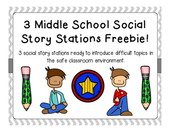Preview of Middle School Social Story Stations FREEBIE!