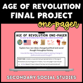 Middle School Social Studies | Age of Revolution One-Pager