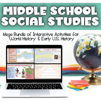 Preview of Middle School Social Studies Mega Bundle - 100+ Interactive G-Suite Activities