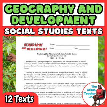 Preview of Middle School Social Studies Nonfiction Articles for Geography and Development