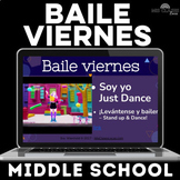 Middle School Spanish class dance brain break slides for 1