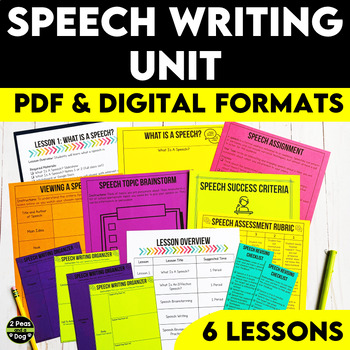 Preview of Middle School Speech Writing Unit - Public Speaking Lessons