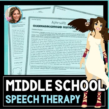 Preview of Middle School Speech and Language | Speech Therapy Worksheets