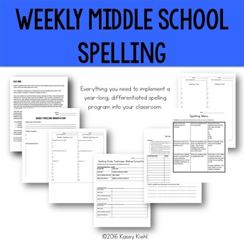 Preview of Middle School Spelling: A Year-Long, Differentiated Approach