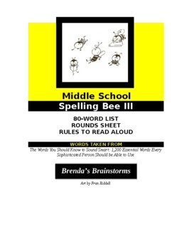 Preview of Middle School Spelling Bee III - from The Words You Should Know to Sound Smart