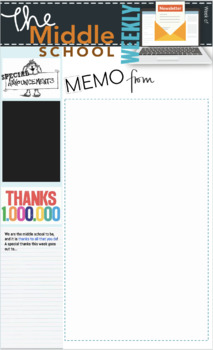 Middle School Newsletter Templates Worksheets Teaching Resources Tpt