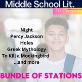 Middle School Station Bundle: Night,Poetry,Mythology,Holes