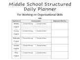 Middle School Structured Daily Planner (Canvas / Remote Learing)