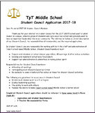 Middle School Student Council Application