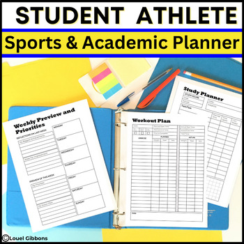 Preview of Workout Planner, Student Athlete Academic Planner, Minimalist, Printable PDF