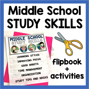 Preview of Study Skills for Middle School Flipbook Survival Kit Transition Back to School