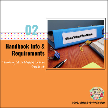 Preview of Middle School Study Skills Unit 2 | Handbook Info and Requirements