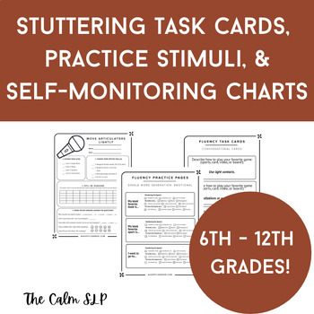 Preview of Middle and High School Stuttering Bundle for Speech Therapy