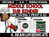 Middle School Sub Binder