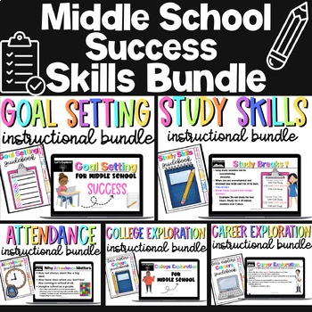 Preview of Middle School Success Bundle Slides Student Reference Books Transition