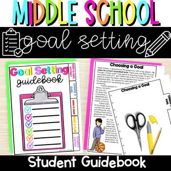 Preview of Middle School Success Goal Setting Guidebook Reference Guide Book