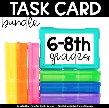 Preview of Middle School Math Task Card Bundle 6th 7th and 8th Grade