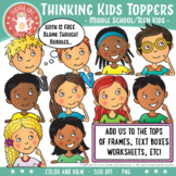 Middle School / Teen Kids Thinking Toppers Clipart