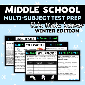 Preview of Middle School Test Prep - Multi-Subject: ELA, Math, Science