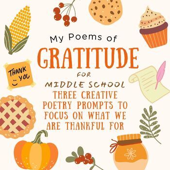 Preview of Middle School Thanksgiving Gratitude Poems for ELA