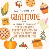 Middle School Thanksgiving Gratitude Poems for ELA