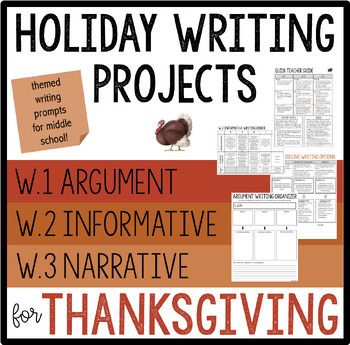 Preview of Middle School Thanksgiving Writing Projects