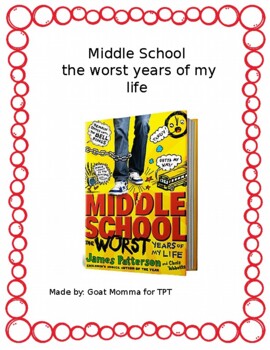 Preview of Middle School The worst years of my life Novel Literature Guide