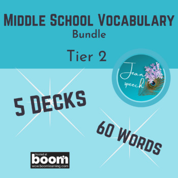 Preview of Middle School Tier 2 Vocabulary Boom Decks BUNDLE