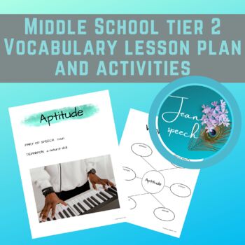 Preview of Middle School Tier 2 Vocabulary Lesson Plan and Activities