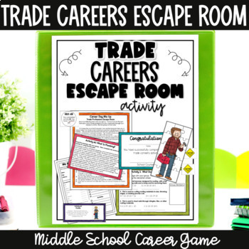 Preview of Middle School Trade Career Exploration | Escape Room School Counseling Activity