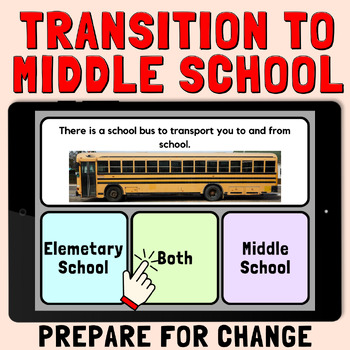 Preview of Middle School Transition Activity for Autism - Prepare for Change & New School