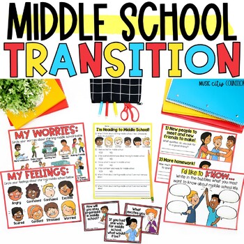 Preview of Middle School Transition Lesson, Activities, & Workbook, Middle School Ready