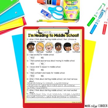 Preview of Middle School Transition, Middle School Readiness Survey, Pretest Posttest