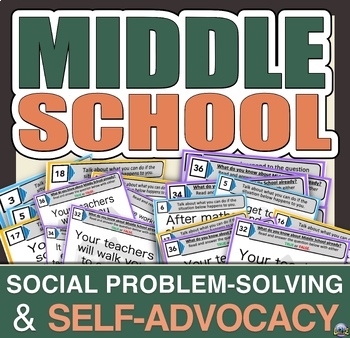 Preview of Social Problem Solving Scenarios & Self Advocacy for Activities Middle School