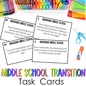 Preview of Middle School Transition Task Cards
