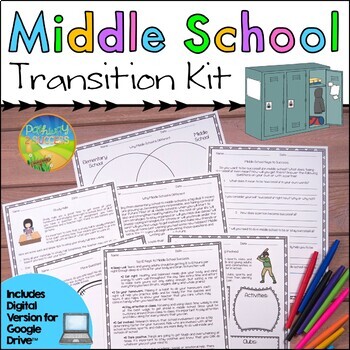 Preview of Middle School Transition Workbook for Back to School