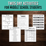 Middle School Twos Day Activities | February 22, 2022 | 2s