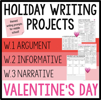Preview of Middle School Valentine's Day Writing Projects