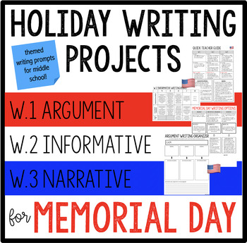 Preview of Middle School Memorial Day Writing Projects