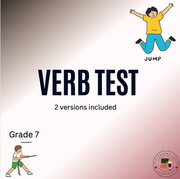 Preview of Middle School Verb Test: 2 versions #overtherainbow