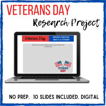 Preview of Veterans Day Research Activity- Digital- 6th, 7th, 8th Grade