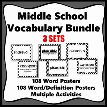 Preview of Middle School Vocabulary Bundle - Word of the Week Sets 1, 2, 3