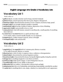 Middle School Vocabulary Lists - 6th to 8th Grade - 48 Lis