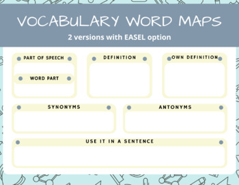 Preview of Middle School Vocabulary Word Map Graphic Organizers