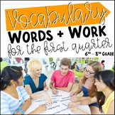 1st Quarter | Middle School Vocabulary Words and Word Work