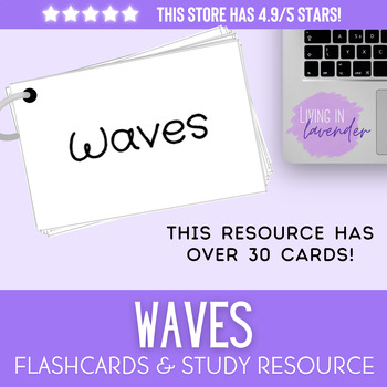 Preview of Middle School Waves Test Prep: Flashcards