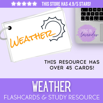 Preview of Middle School Weather Test Prep: Flashcards